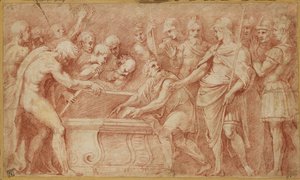 Alessandro mette in salvo gli scritti di Omero da Raffaello Sanzio Raphael